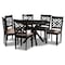 Baxton Studio Norah Sand Upholstered and Dark Brown Finished Wood 7-Piece Dining Set 172-10525-10894 - alternate 1